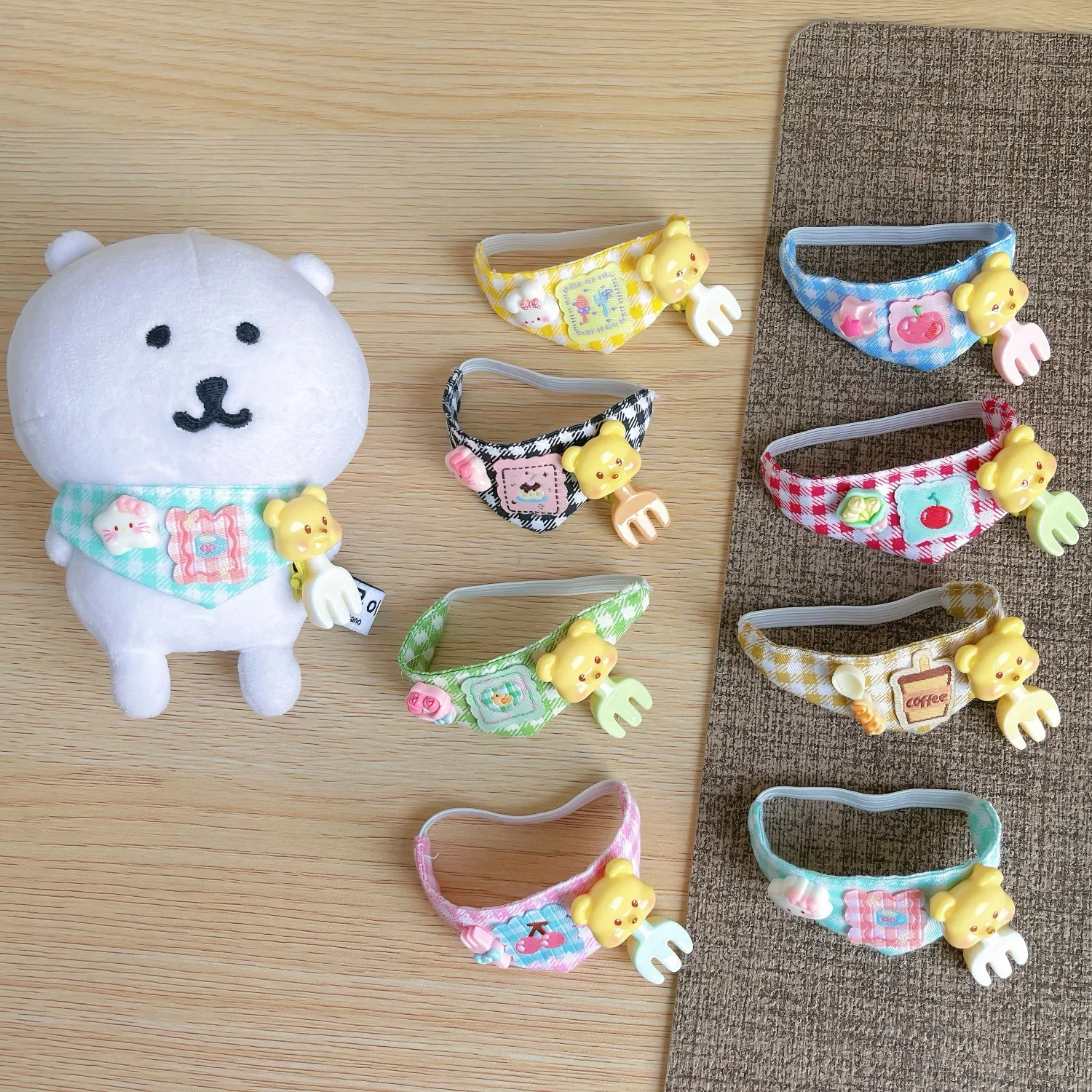 13cm self-mocking bear bib, 10cm baby clothing bib, 10cm cotton doll triangle scarf bib