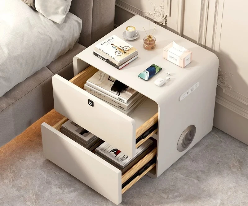 Bedside Table Cream Wind Multi-functional Small Cabinet Simple Storage Bedside Table Light Luxury High Sense