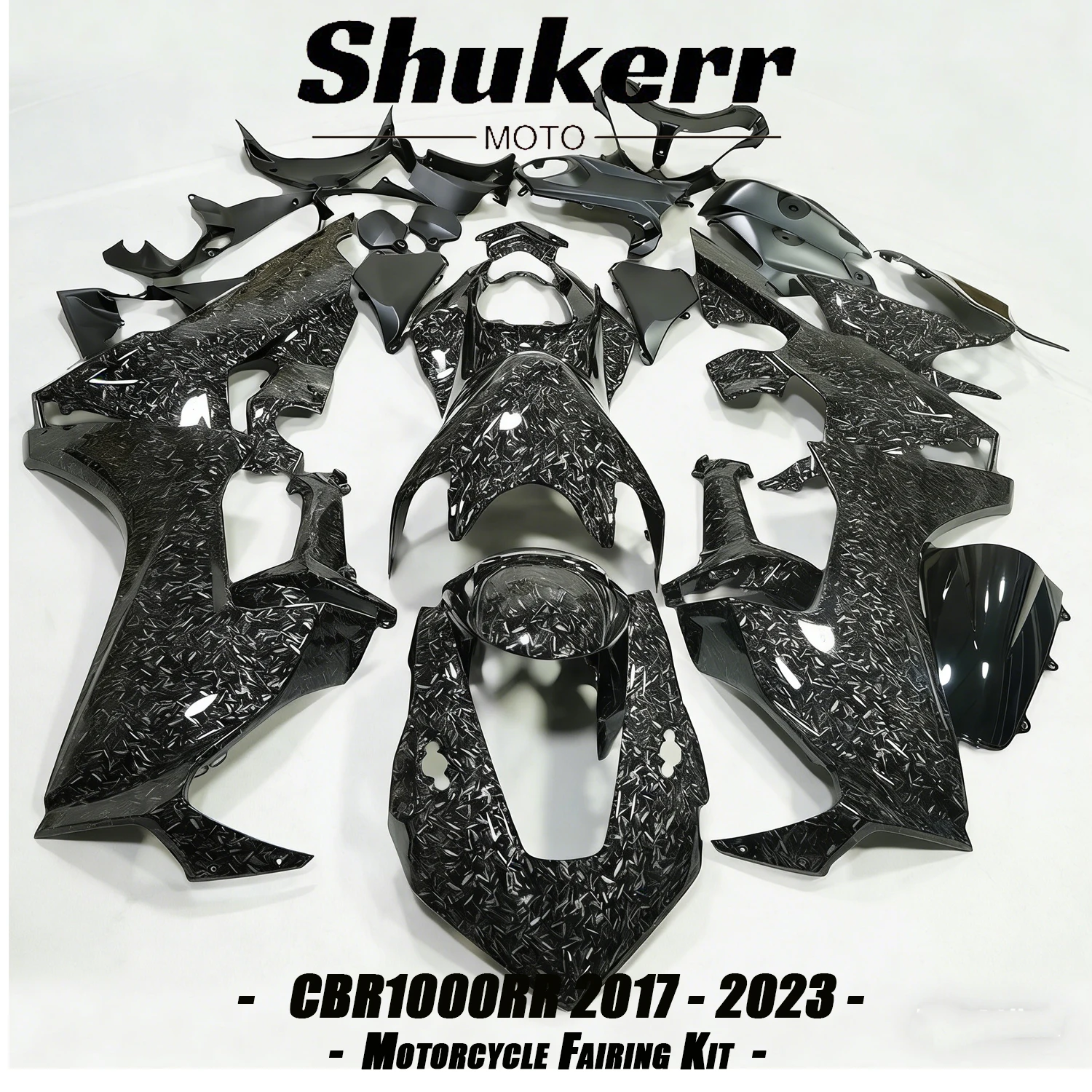 Forged Carbon Fiber Black Motorcycle Plastics Fairing Kit Injection Mold Bodywork Panel Kit Fit for Honda Cbr1000Rr 2017-2023 18