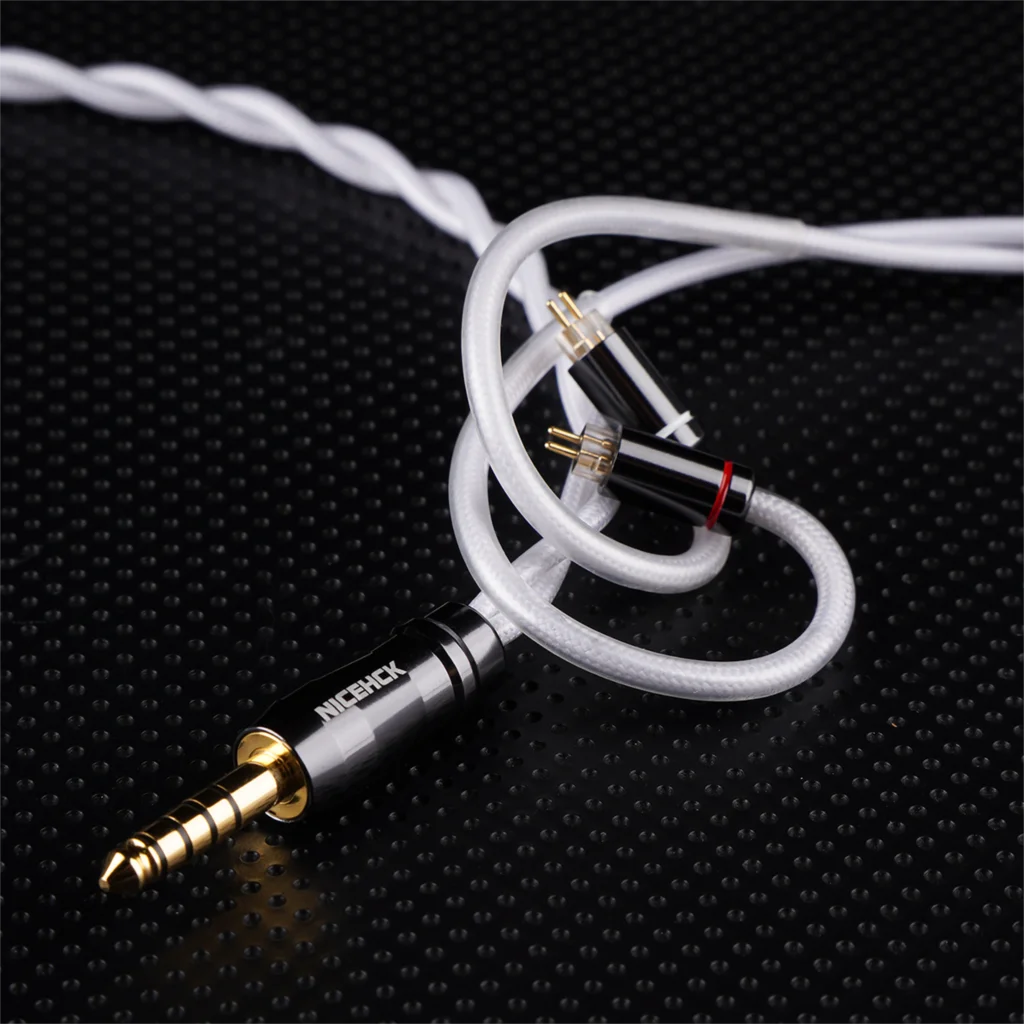 NiceHCK SnowWings-Cable de actualización de auriculares HiFi, Cable chapado en oro Real de 24K de doble capa para DaVinci Delci Explorer 4U