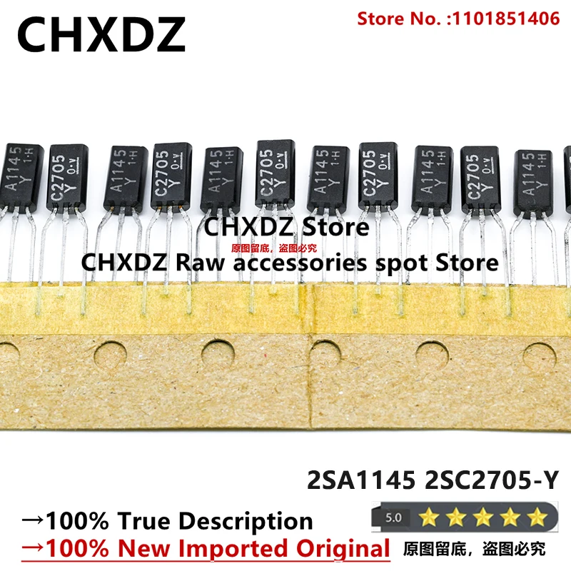 CHXDZ 10pair/LOT 100% Japan Original TOS 2SA1145 2SC2705 A1145 C2705 Y TO-92L Audio amplifier pair tube