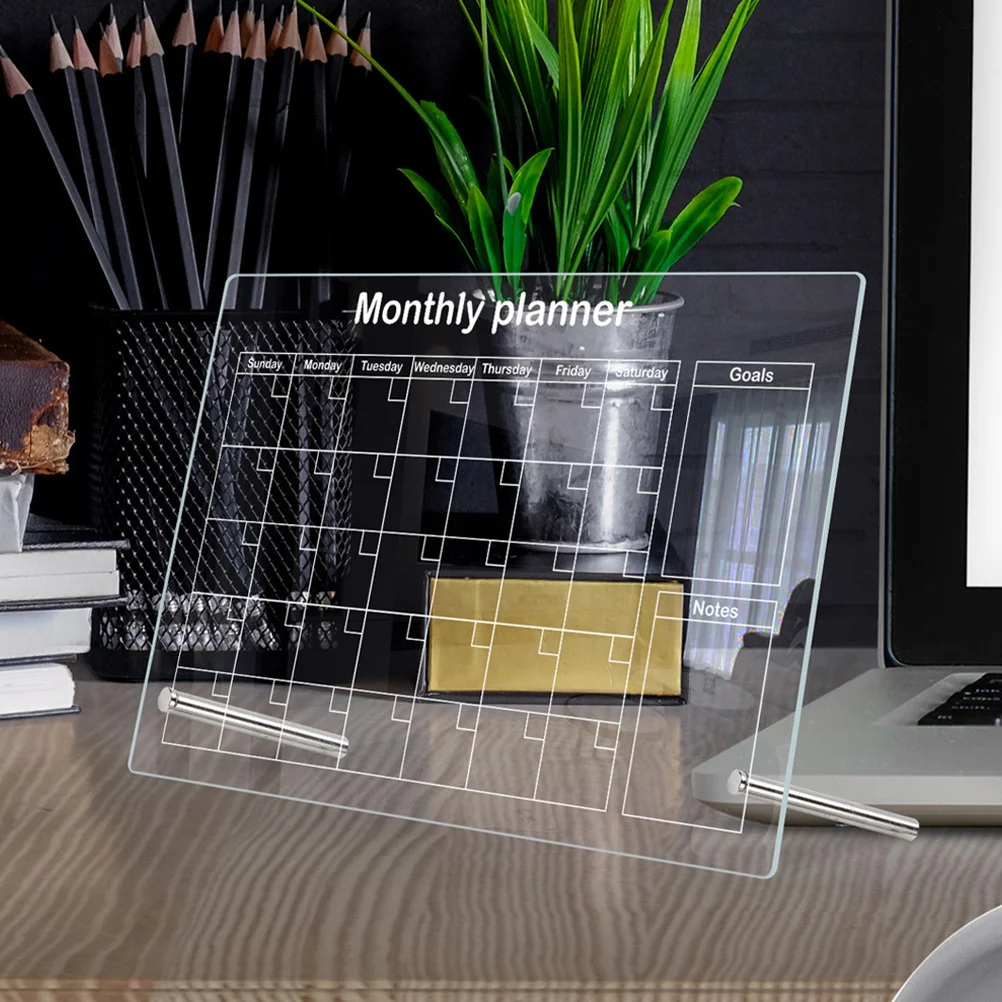 

1Set Transparent Acrylic Memo Writing Board Office School Message Board Desktop Pen Home Supply Office Supplies