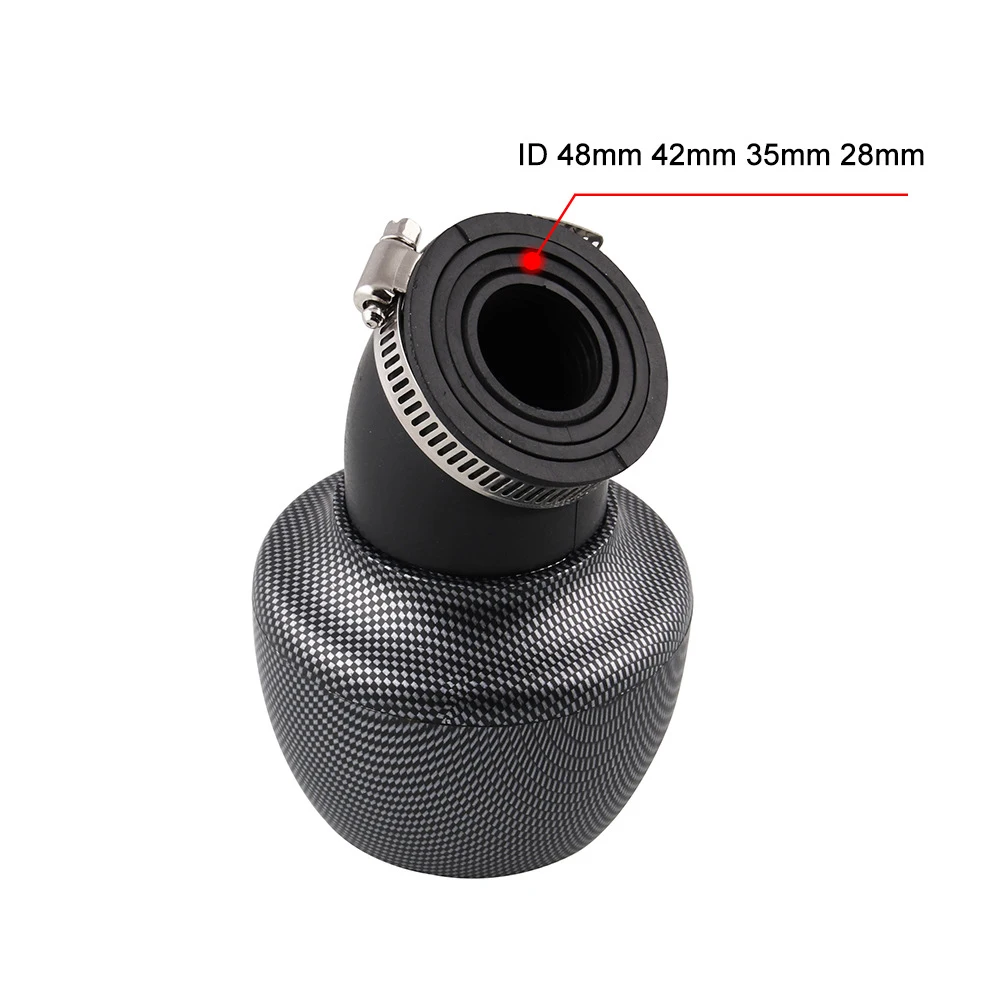 Turbofan Shape Motorcycle Air Filter Carbon Fiber Look Mushroom Head Universal  28-48mm Moto Intake Air Cleaner Scooter Parts