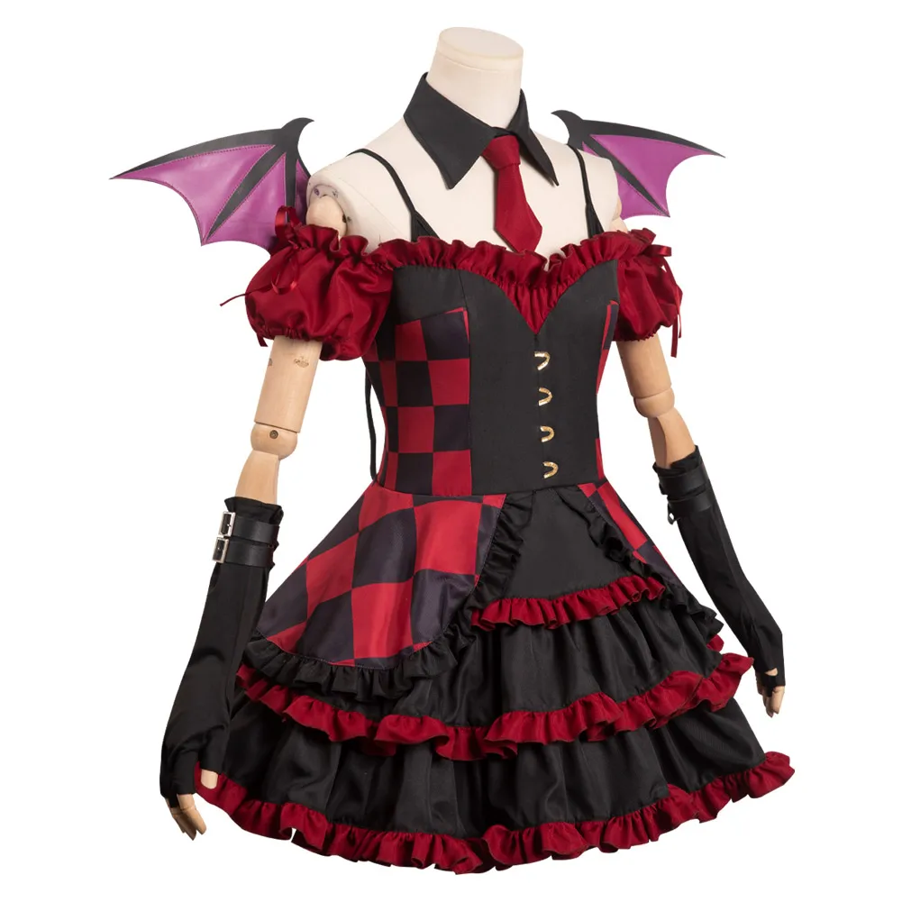 Disfraz de Anime Kitagawa Marin, vestido de Lolita, trajes de faldas Rojas, sombreros, traje de fiesta de Carnaval de Halloween