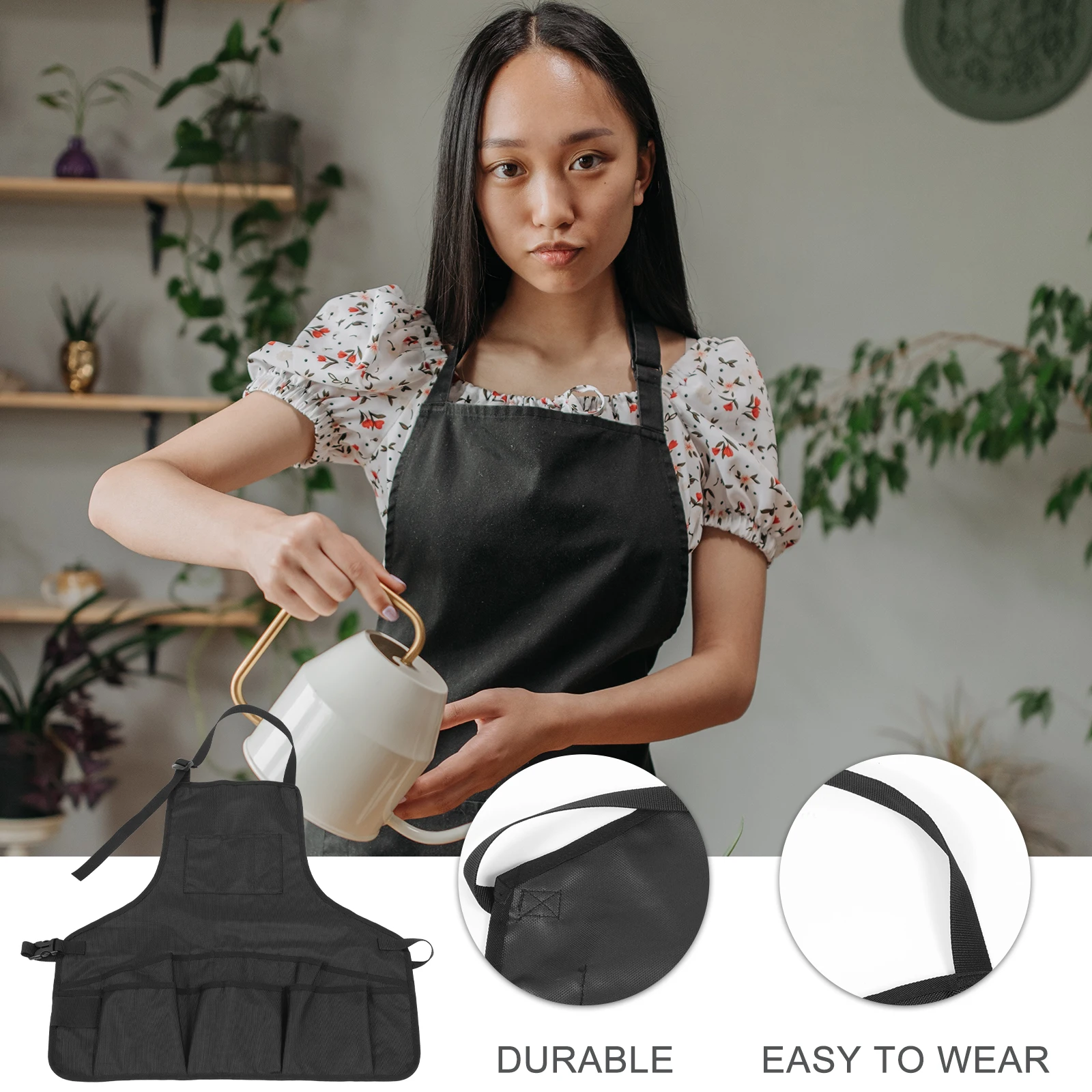 

Холщовый садовый фартук, многофункциональный рабочий фартук, большие карманы для хранения для сада, дома, мастерской, нагрудник