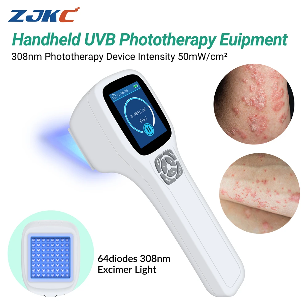 Zjkc Uvb Lamp Voor Vitiligo Psoriasis Eczeem 308nm Excimer Fototherapie Apparaat Voor Pigmenthuid Ziekte Gezondheidszorg