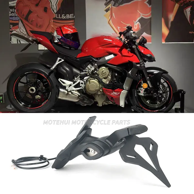 Suitable for Ducati Street Fighter V4/V2 modified short tail license plate holder Monster 950 Hacker 950 license plate holder