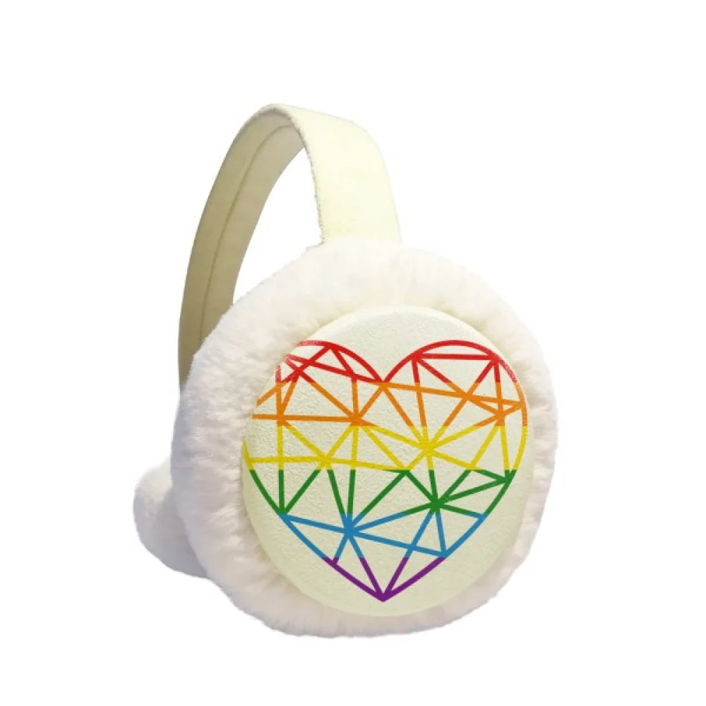 

Rainbow Modelling Heart Winter Ear Warmer Cable Knit Furry Fleece Earmuff Outdoor