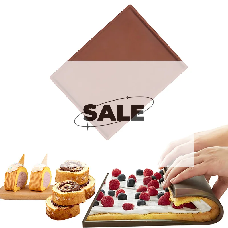 

1PCS Multifunctional Silicone Cake Roll Mat Bakeware Tray Pan Painted Pad Pastry Swiss Roll Baking Mold Tool For Kitchen