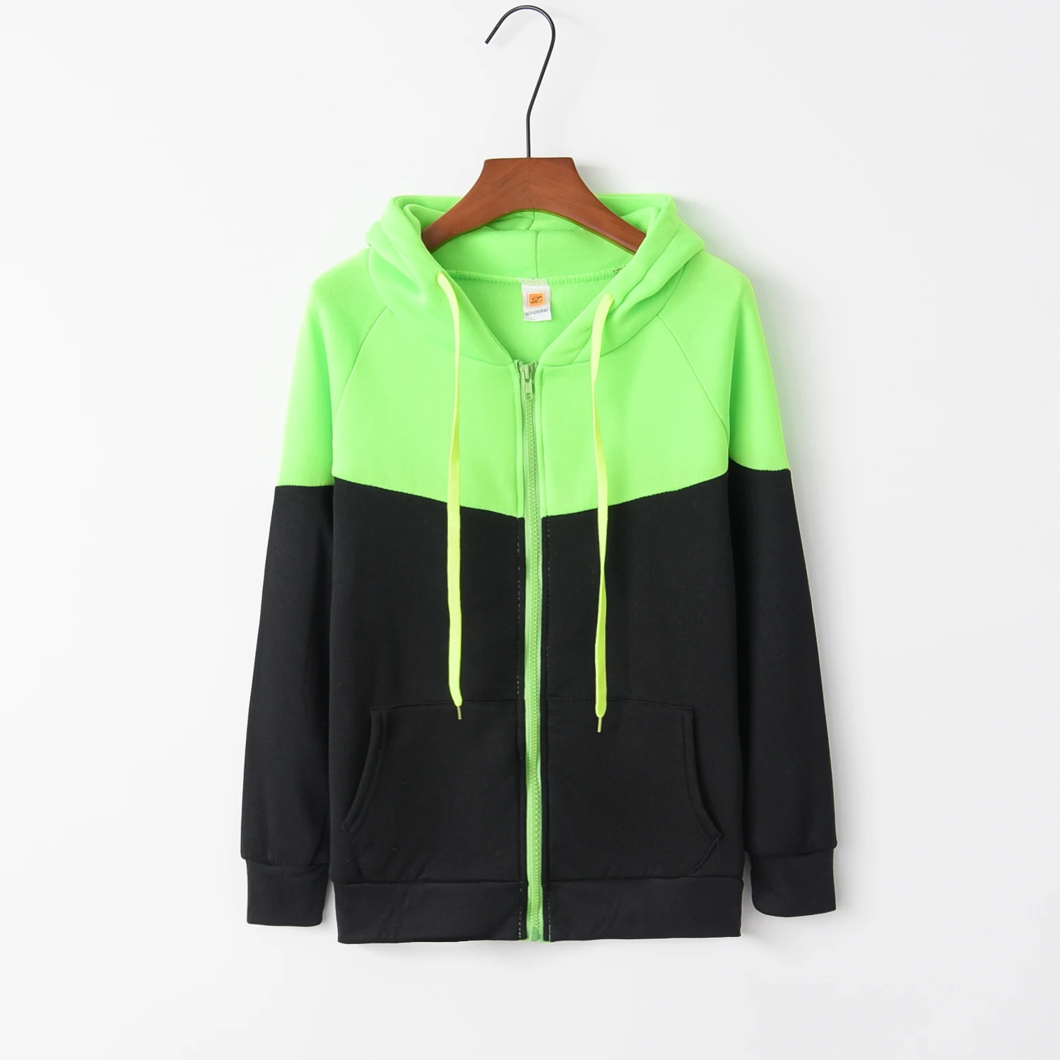 Fashion Trend Hoodie, Zippered Pockets, Fleece Sweater Long-sleeved Women\'s Sports Thin Coat