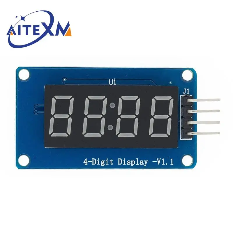 1pcs TM1637 4 Bits Digital LED Display Module For arduino 7 Segment 0.36Inch Clock RED Anode Tube Four Serial Driver Board Pack