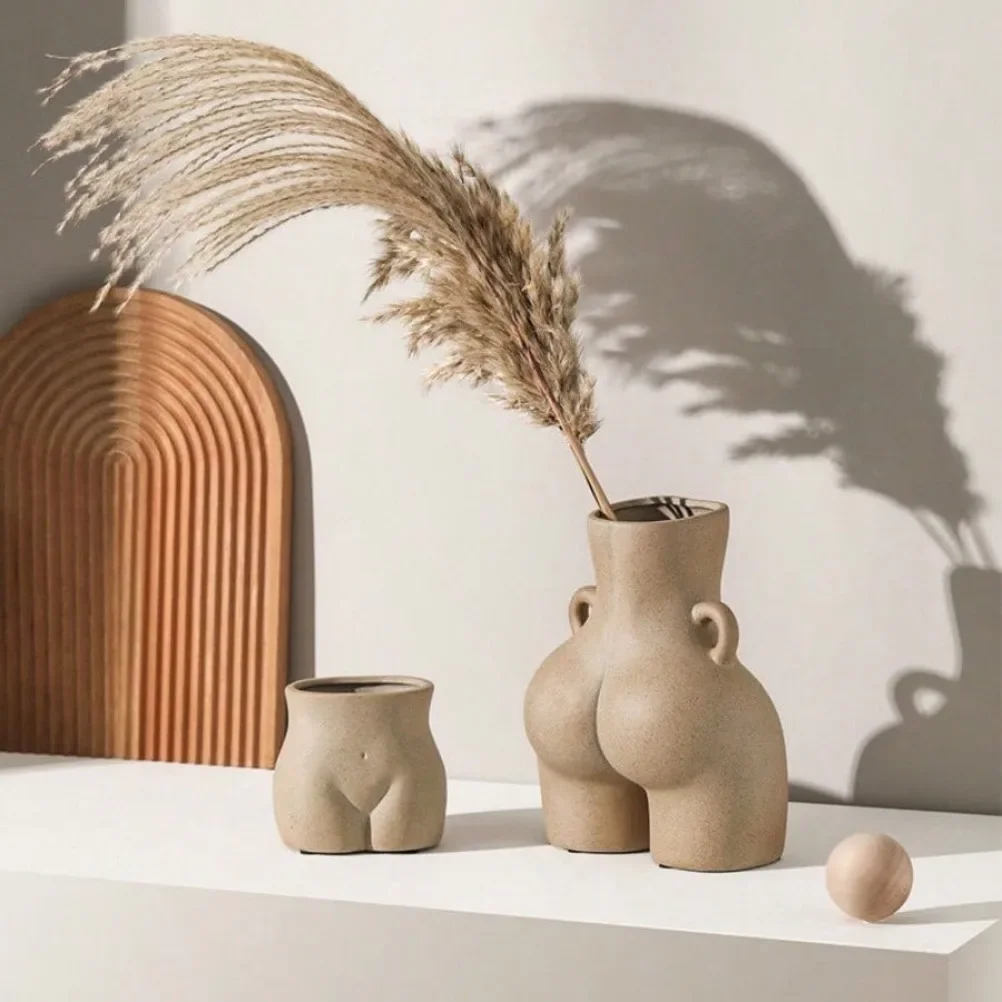 Creative Ceramic Vase Retro Home Decor Elegant Desktop Flower Pot Room Decoration Living Room Table Decoration and Accessories