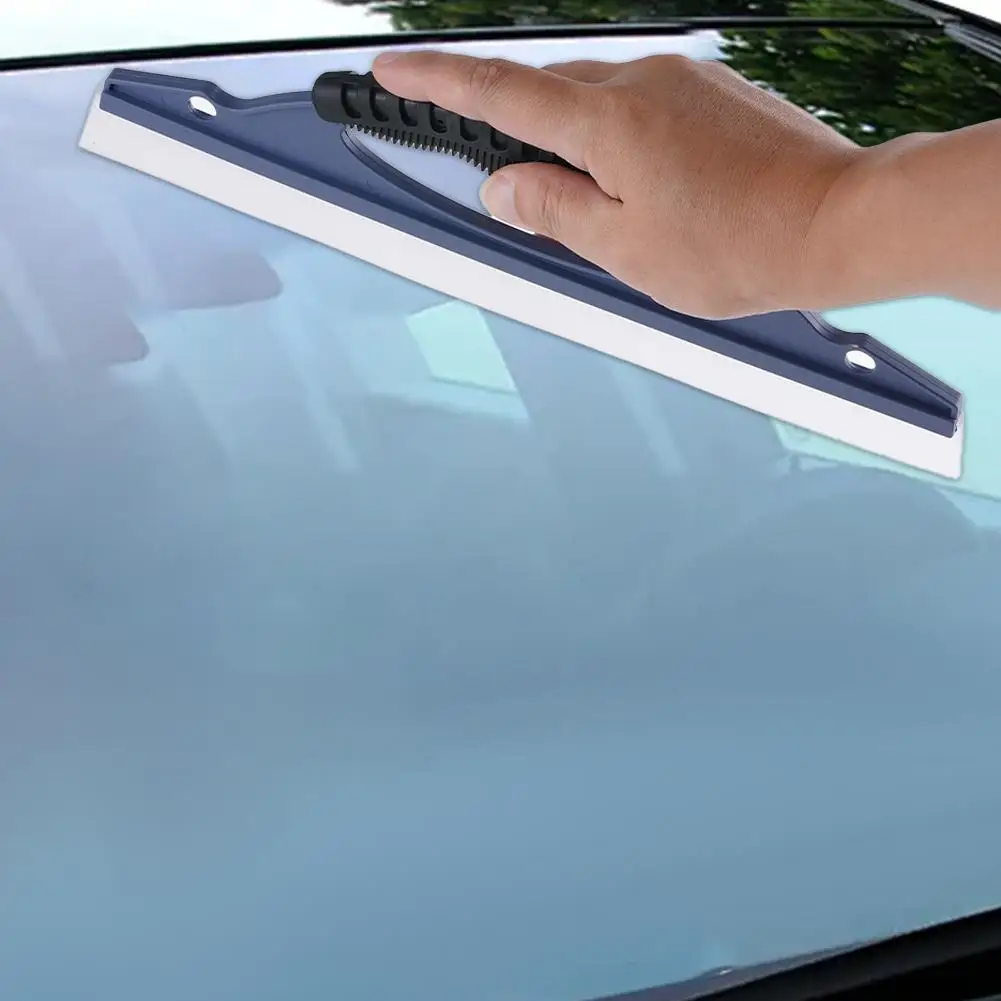 

Car Wash Glass Scraper - Curved Ergonomic Handle, Soft Silicone Scratch-Free 32*10cm Effort-Saving For Car Window Cleaning R8E6