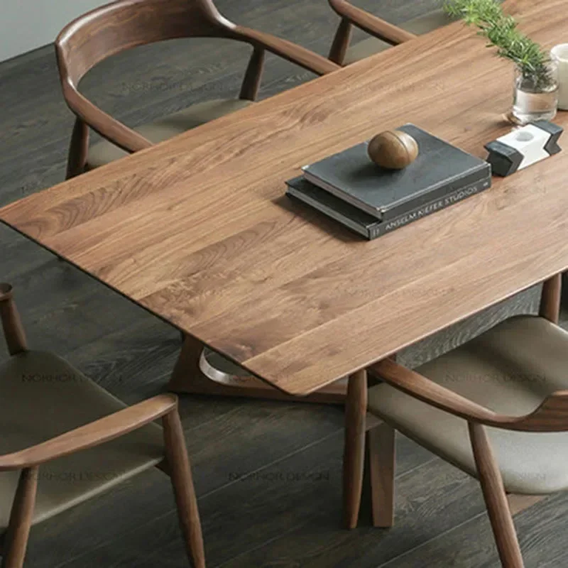 Mesa De comedor De lujo con diseño De madera, mueble nórdico moderno, resistente al agua