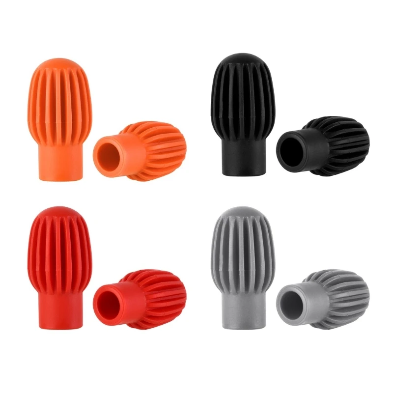 652F 2 Pieces/Set Drum Mute Drumstick Practice Tips Musical Instruments Accessories Silicone Drum Mute Cover-Cap for Players