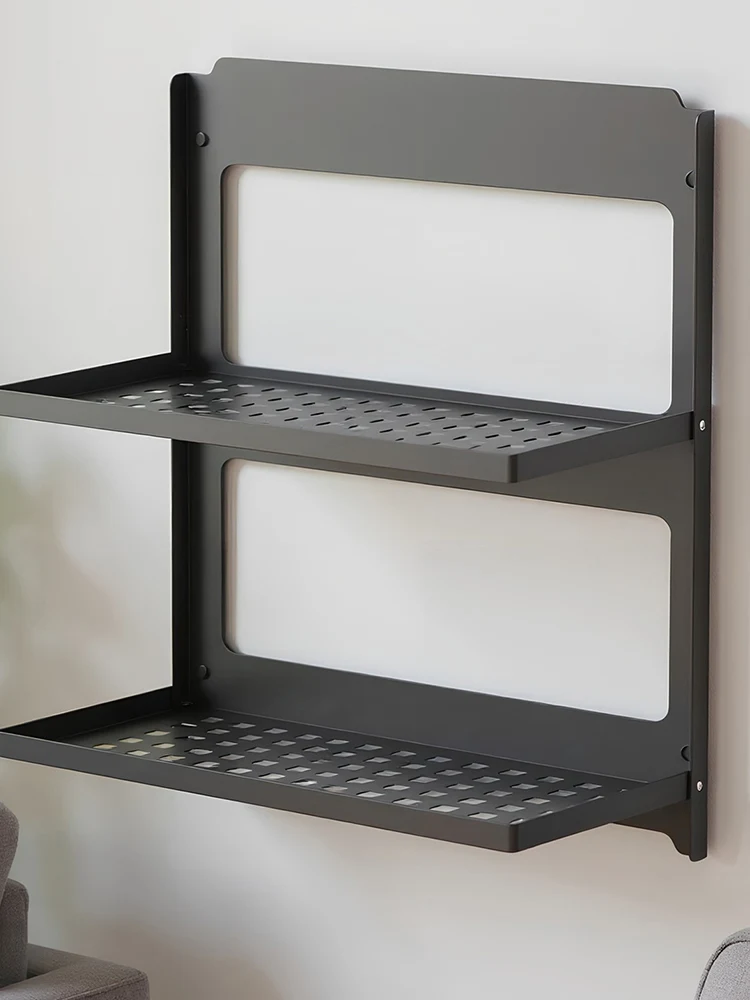 2-Tier Table Storage Rack Wall Mounted Storage Rack Wall Shelve for Basement Coffee Bar Kitchen Room Office
