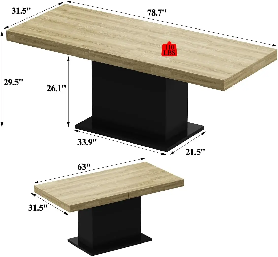 Extendable Conference Table For 6-8 People, 63