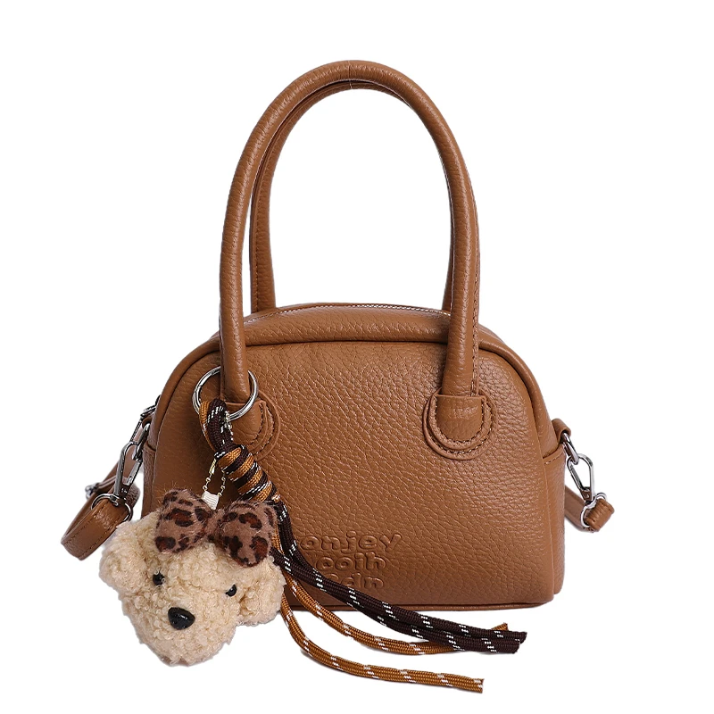 

Stylish Leather Diaper Bag For Women: Luxury Minimalist Crossbody Bag, Elegant Designer Tote With Solid Color, Large Capacity