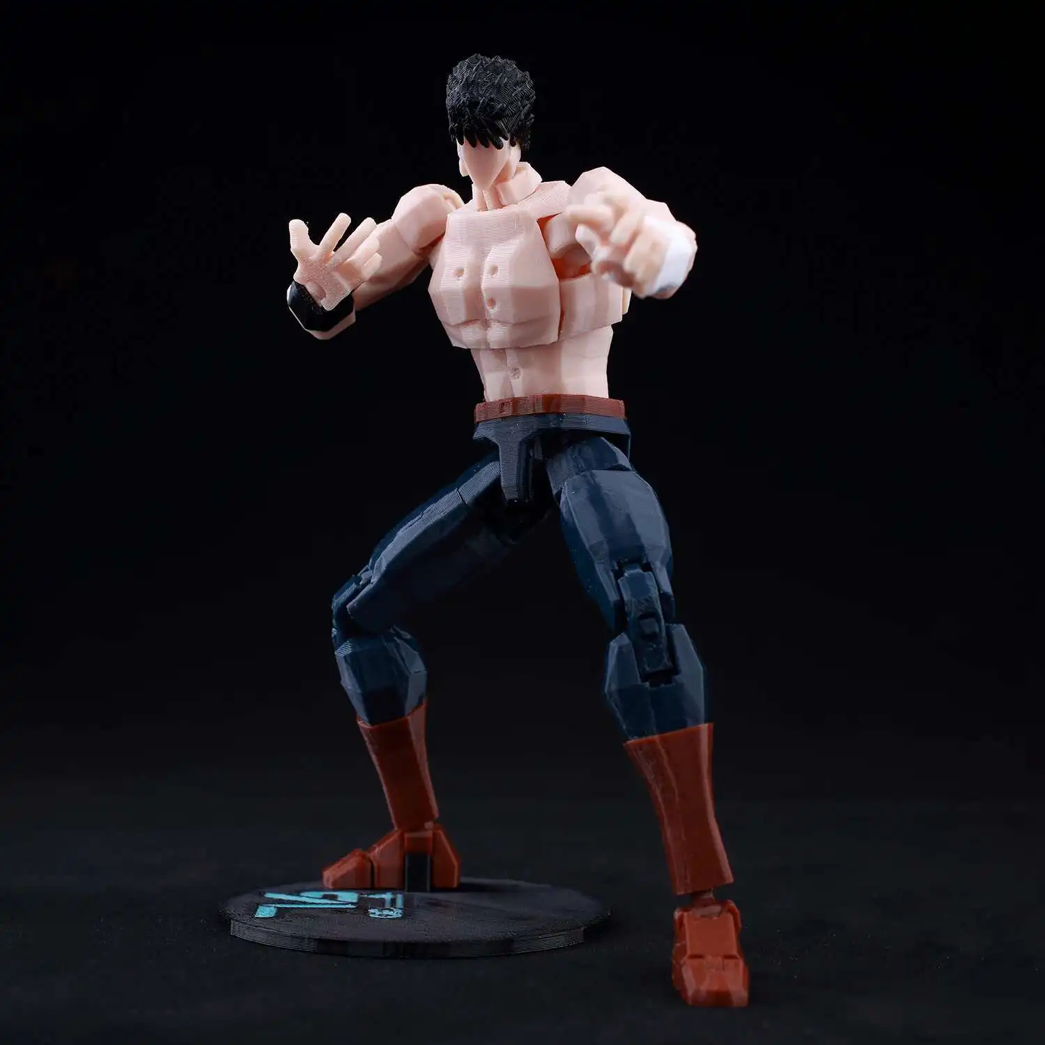 9L3D Printed Lucky Dummy 13 Shirtless Kenshiro Action Figure,Multi-Jointed Poseable Anime Model,Fist of the North Star
