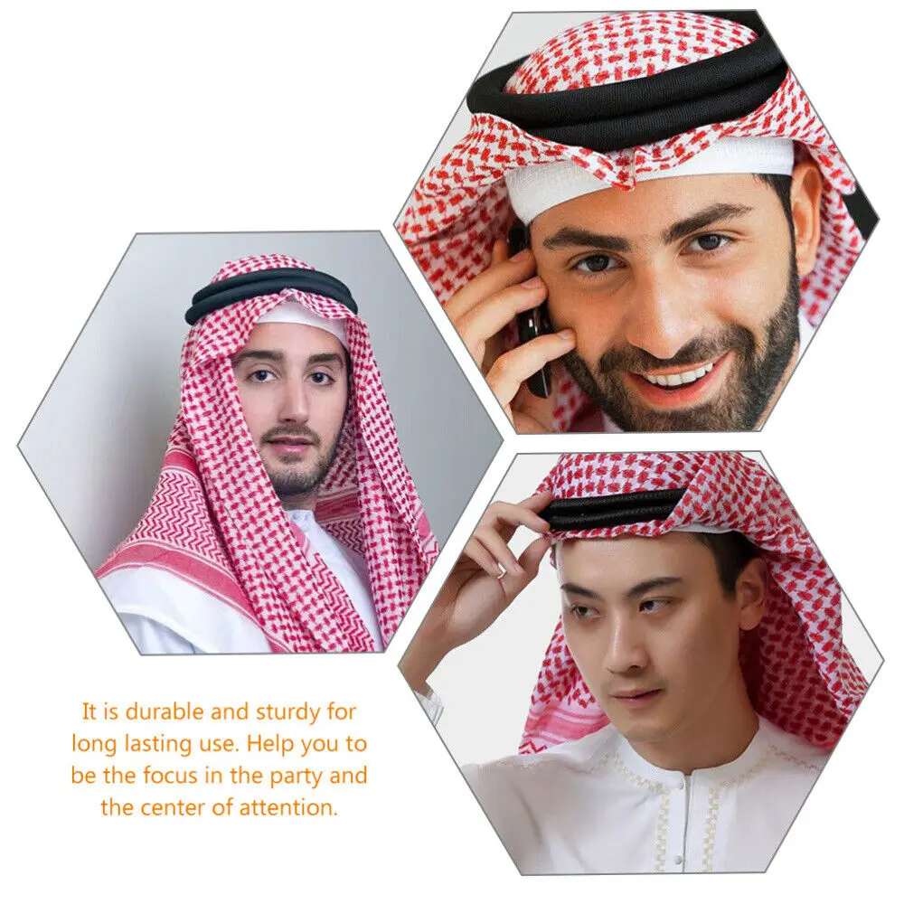 Foulard de tête arabe pour hommes, bande de sauna, costume arabe, accessoires de cheveux traditionnels islamiques pour adultes