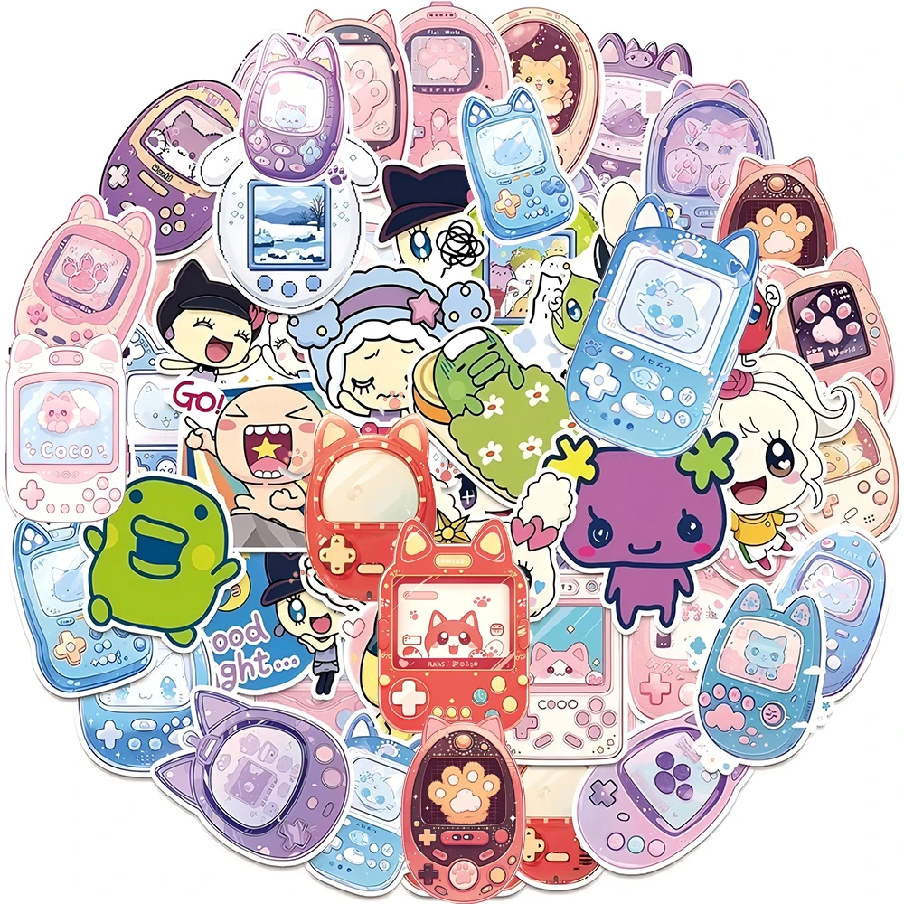

10/30/50pcs Kawaii Tamagotchi Animal Graffiti Stickers Cute Cartoon Character Sticker Water Bottle Luggage Phone Decals Kids Toy