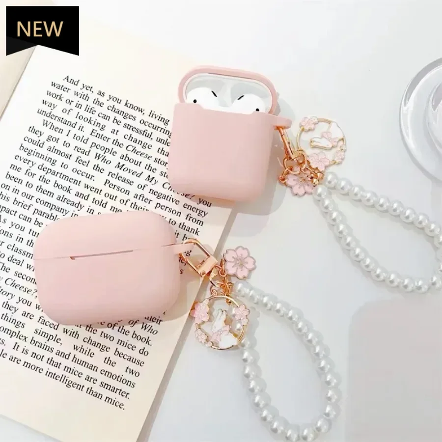 For apple airpod 4 Case airpod pro 2 cover Luxury Retro Pearl /flower Silicone earphone cover fundas Air Pods 3 Case