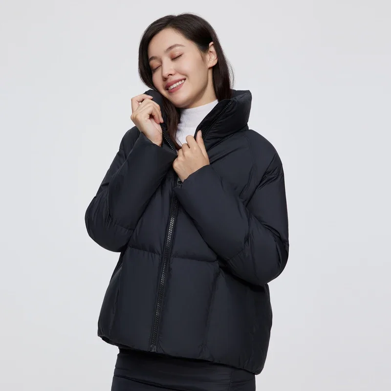 

BOSIDENG женский зимний пуховик пуховики теплая свободная повседневная верхняя одежда ветрозащитный мягкий воротник-стойка B 20145232 E