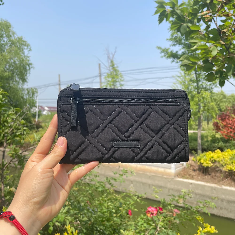 American environmental protection cotton printing ladies long wallet coin purse ladies card bag storage coin purse flower wallet