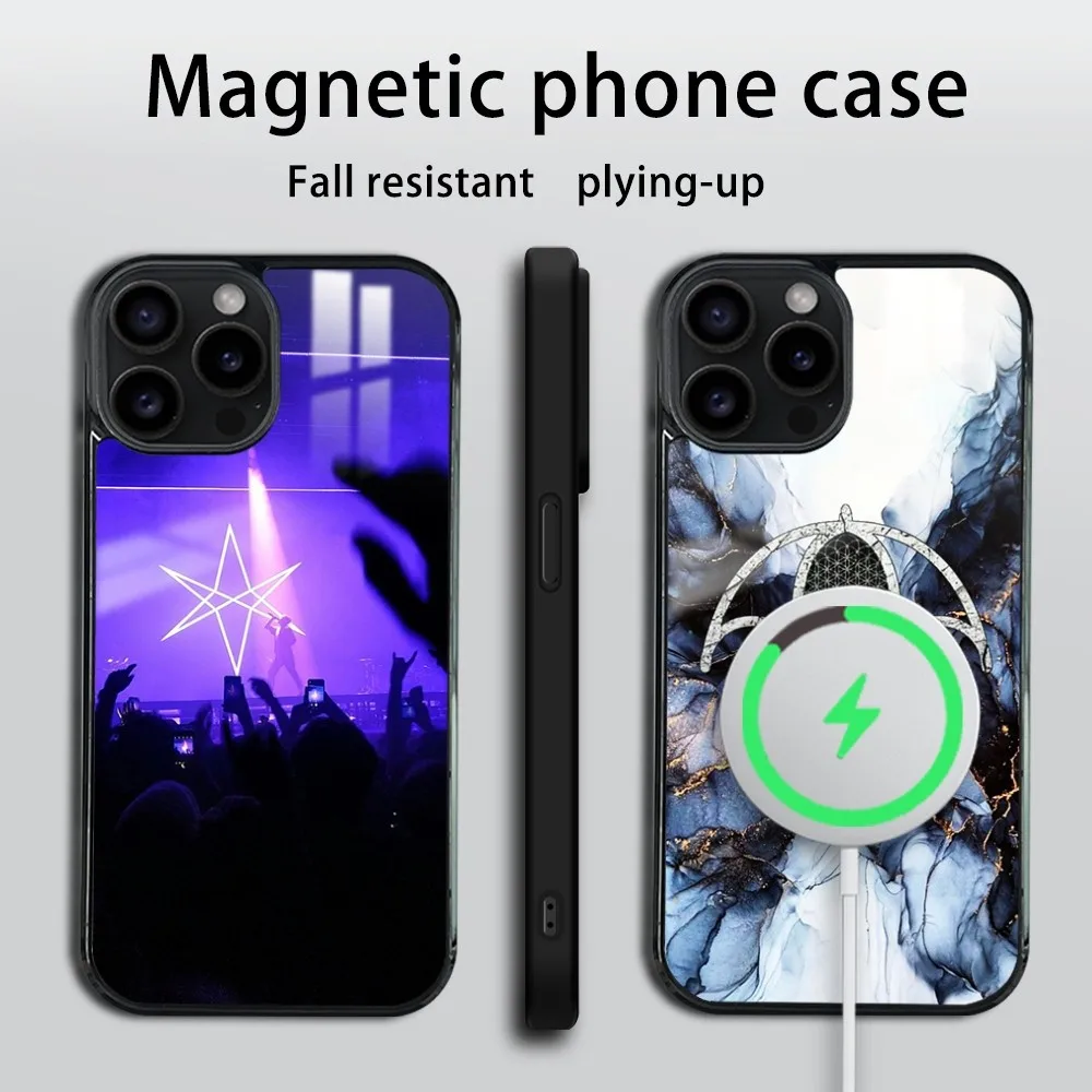 B-Bring Me the H-Horizon Phone Case For iPhone 16 15 14 13 12 11 PRO MAX PLUS Mini Magnetic wireless mirror phone case