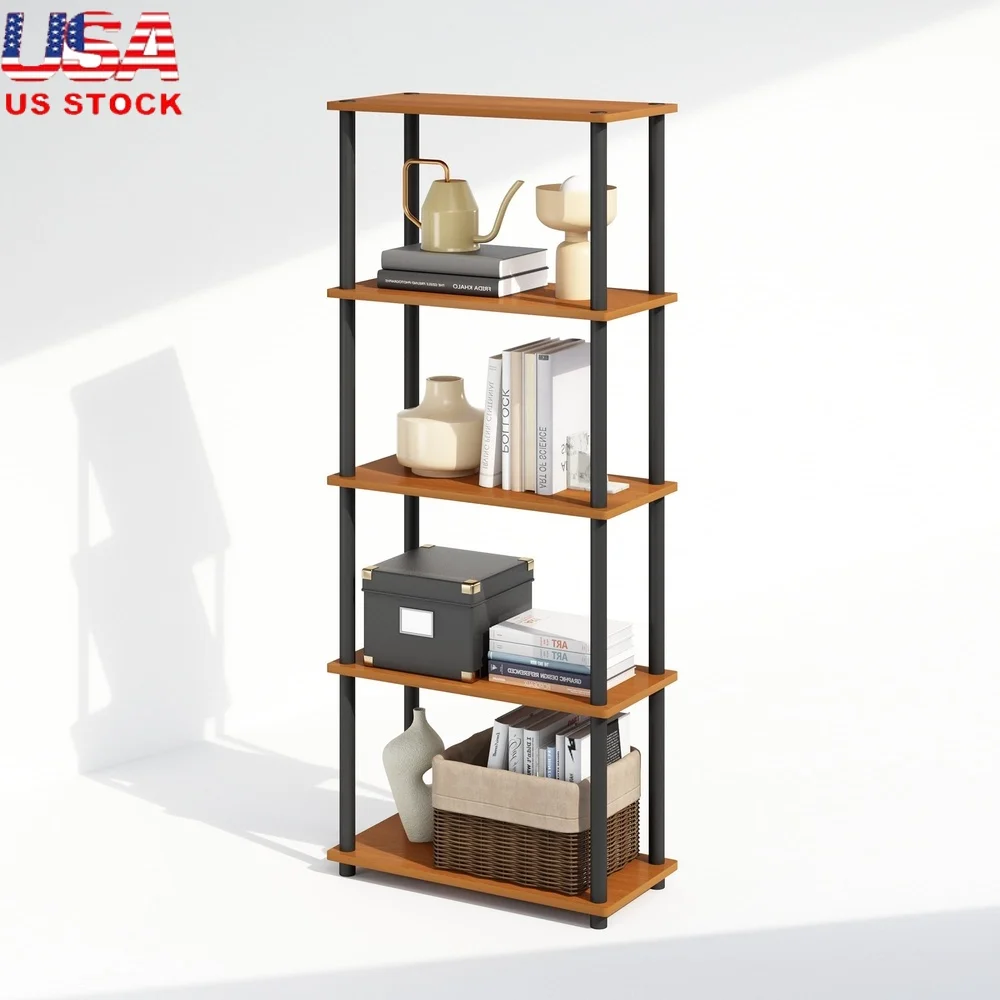 

5-Tier Multipurpose Display Rack Shelving Unit Compact Bookcase Organizer Storage Solution Durable Composite Wood Indoor Use