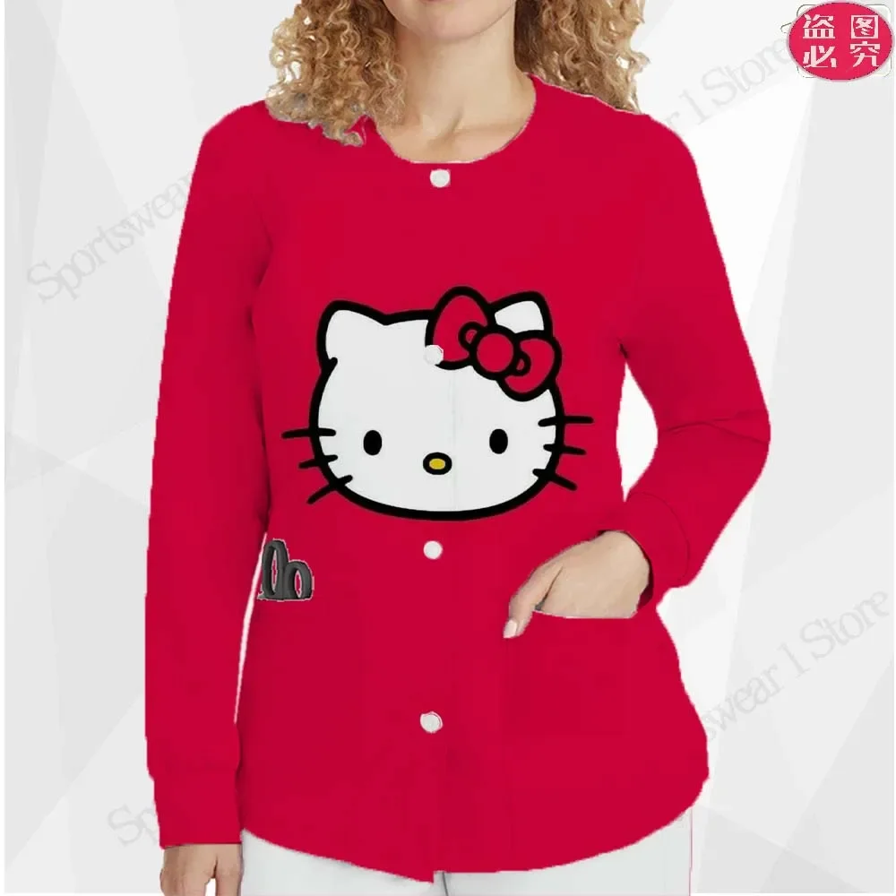 

Fashion Round Neck Nurse Uniform Harajuku Cardigan Women Clothes Japanese Y2k Korean Clothing Women Trends 2023 Button Jacket