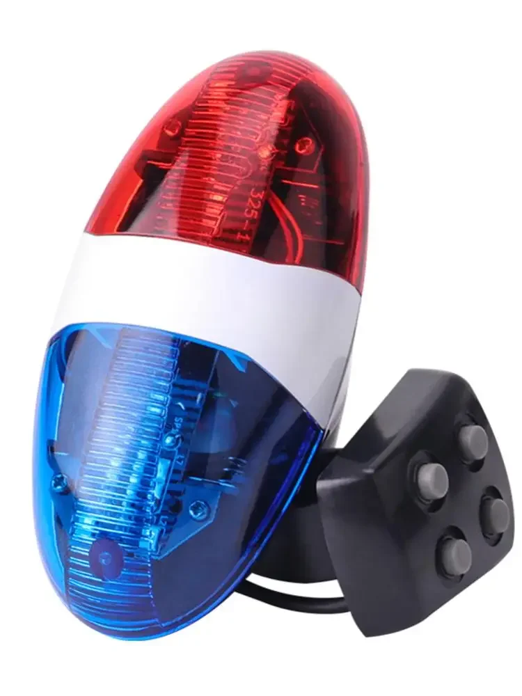 AliExpress JOCESTYLE Bicycle Police Siren 4 Sounds Melody Bicycle Power Horn Siren Bell 6-LED Strobe Blue and Red Bicycle