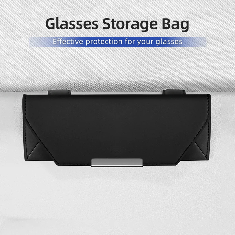 

Universal Car Storage Visor Napa Leather Sunglasses Glasses Holder Glasses Case Glasses Clip Box Magnetic Organizer Accessories