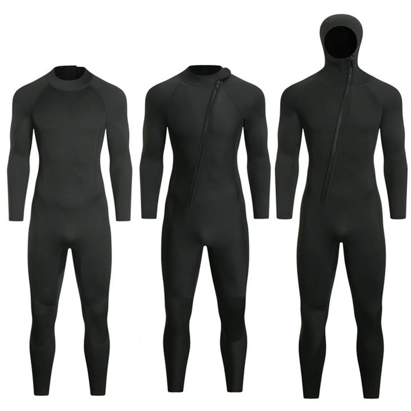 3mm Neoprene Wetsuit Men Long-sleeved Scuba Diving Suit Surfing Snorkeling Spearfishing One Piece Suit Winter Thermal Swimsuit