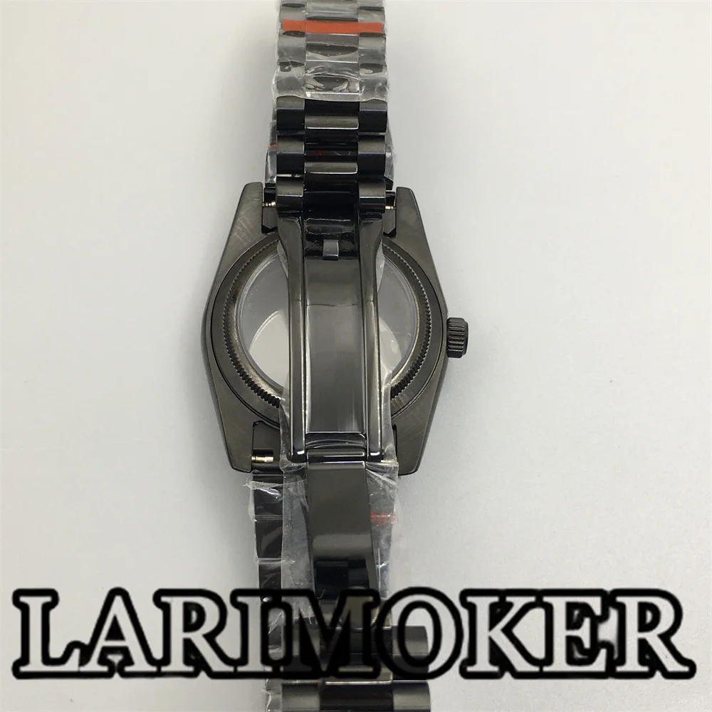 LARIMOKER-brazalete de acero inoxidable con bisel redondo, caja de cristal de zafiro, movimiento automático, 36mm/39mm, para NH35, NH36, ETA2824, PT5000