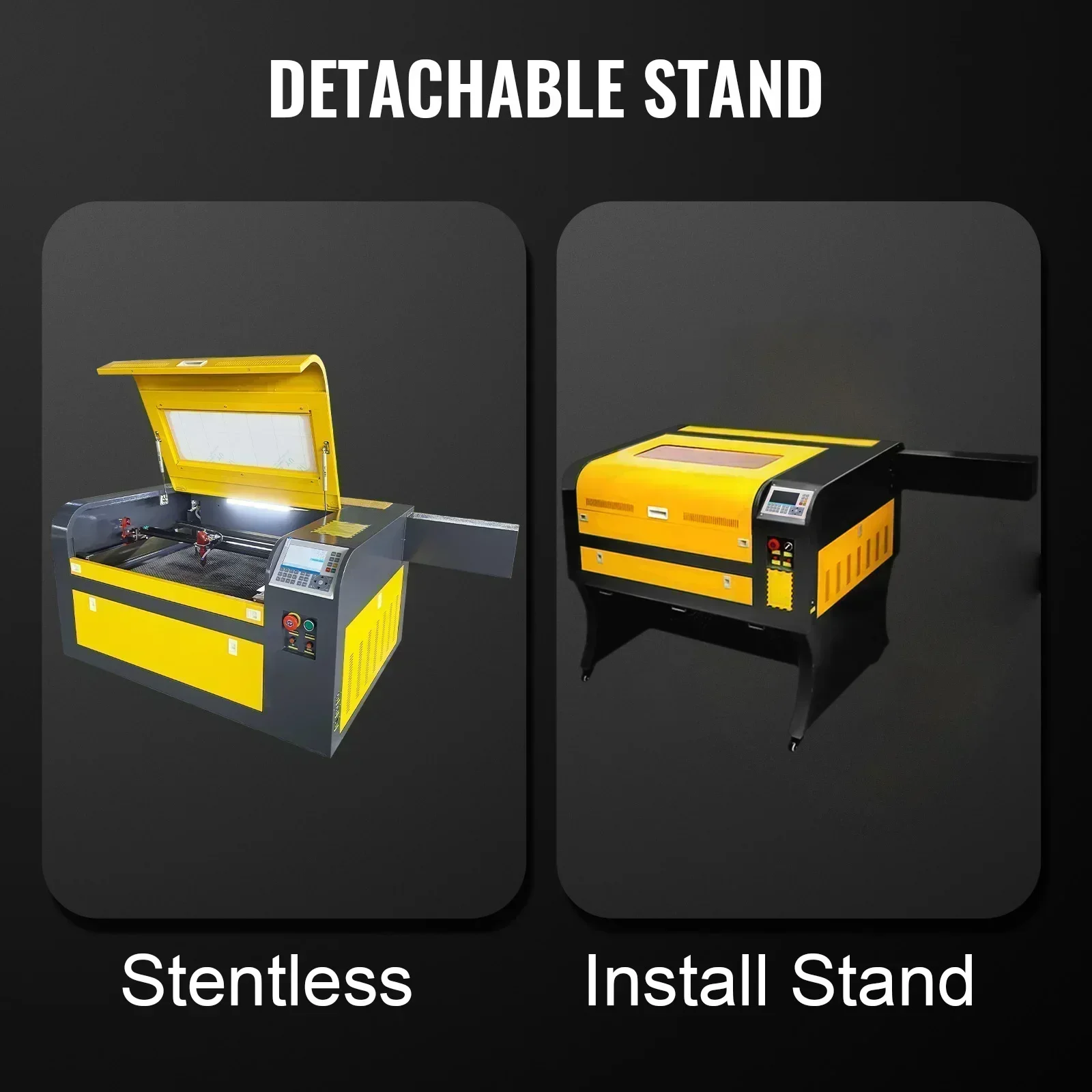 SIHAO 60 Вт CO2-лазерный гравер и резак с Ruida/M2, площадью 40x60 см, водяным охлаждением — для дерева/кожи/акрила