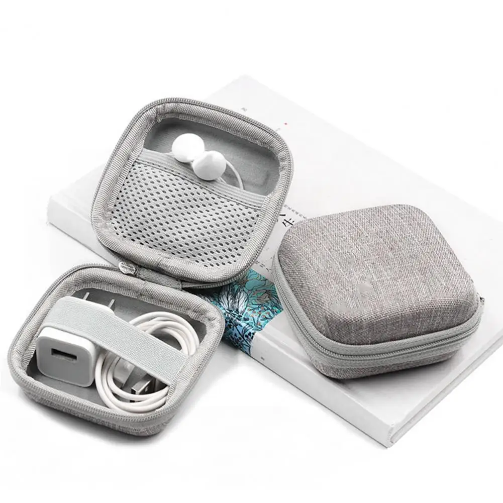 Impact Resistant Earphone Carrying Case Wear-resistant Organization Compact Mobile Phone Charger Earbud Carrying Case