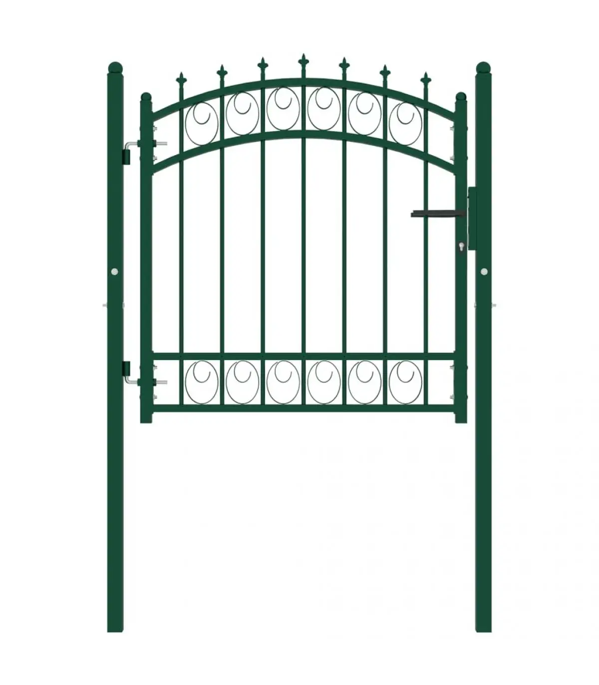 Garden doors fence gate with spikes green steel 100x100 cm