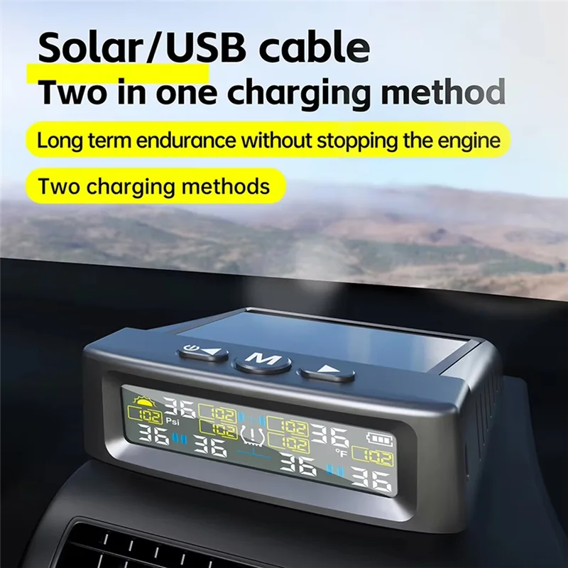 車の外部タイヤ空気圧センサー太陽光発電 TPMS タイヤ空気圧監視システムタイヤ警報デジタルディスプレイ