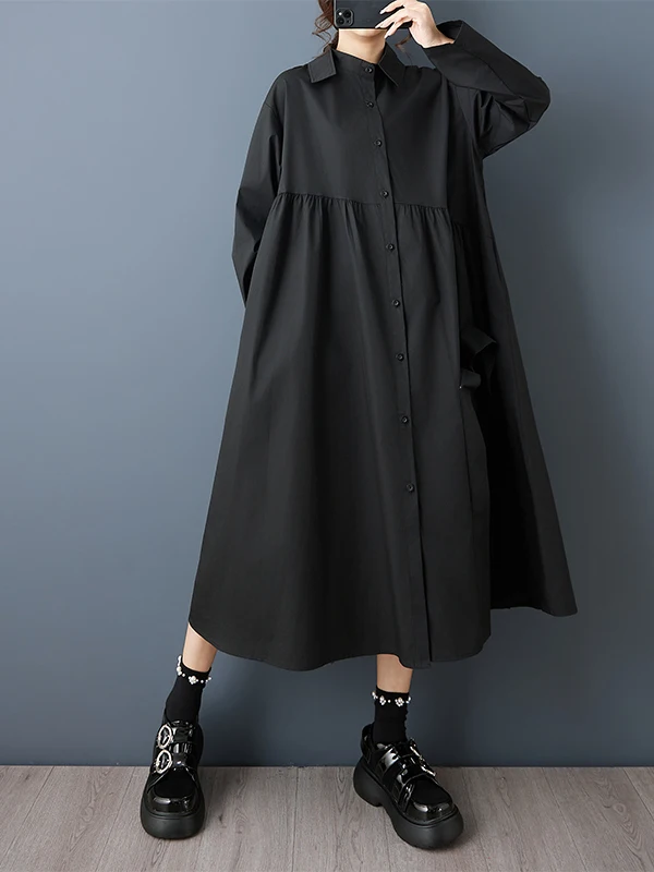 Retro floral renda irt dr feminino comprimento midi longo sve casual primavera outono solto ajuste colar único botão fechamento