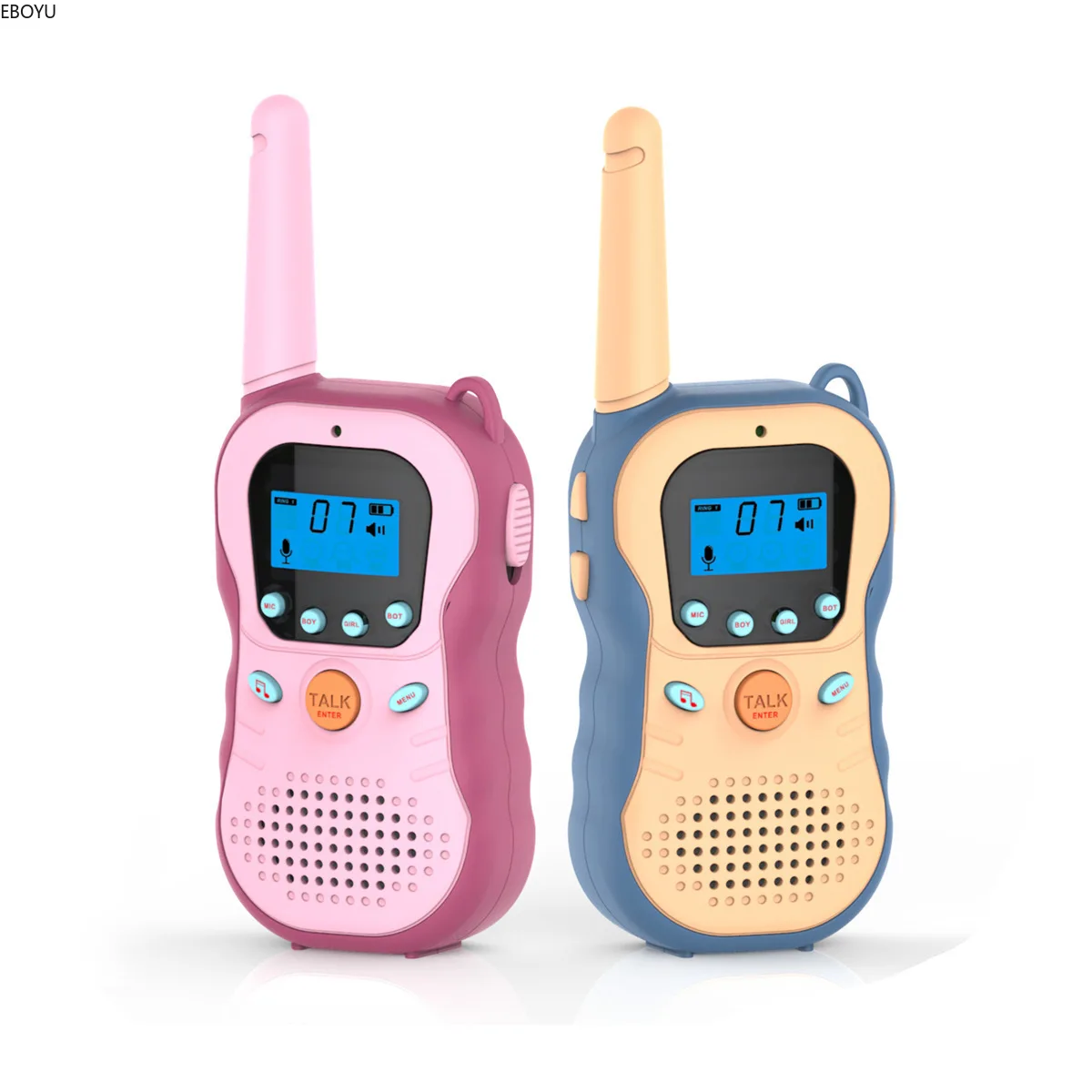 EBORUI 881 Walkie Talkies for Kids Voice Changer 16 Channels 2 Way Radio Toy Backlit LCD 3KM Range for Outside, Camping, Hiking