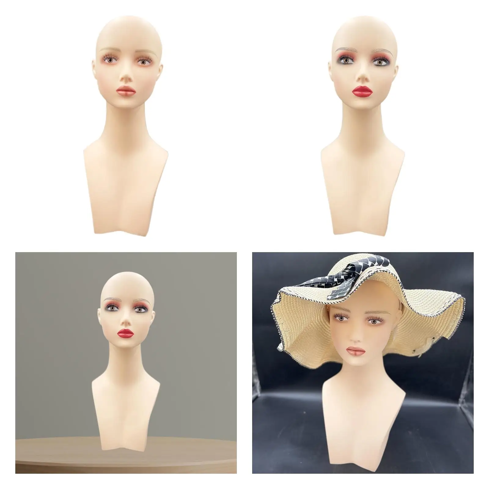 عارضة أزياء أصلع رئيس PVC القزم رئيس شعر مستعار نموذج رئيس حامل واقعية لعرض شعر مستعار القبعة
