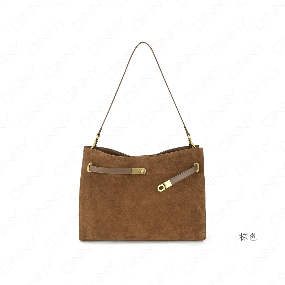 حقيبة Q's Luxury Matte Suede Kelly - حقيبة حمل عصرية فاخرة جديدة بسعة كبيرة لاستخدام كتف واحد أو كروس