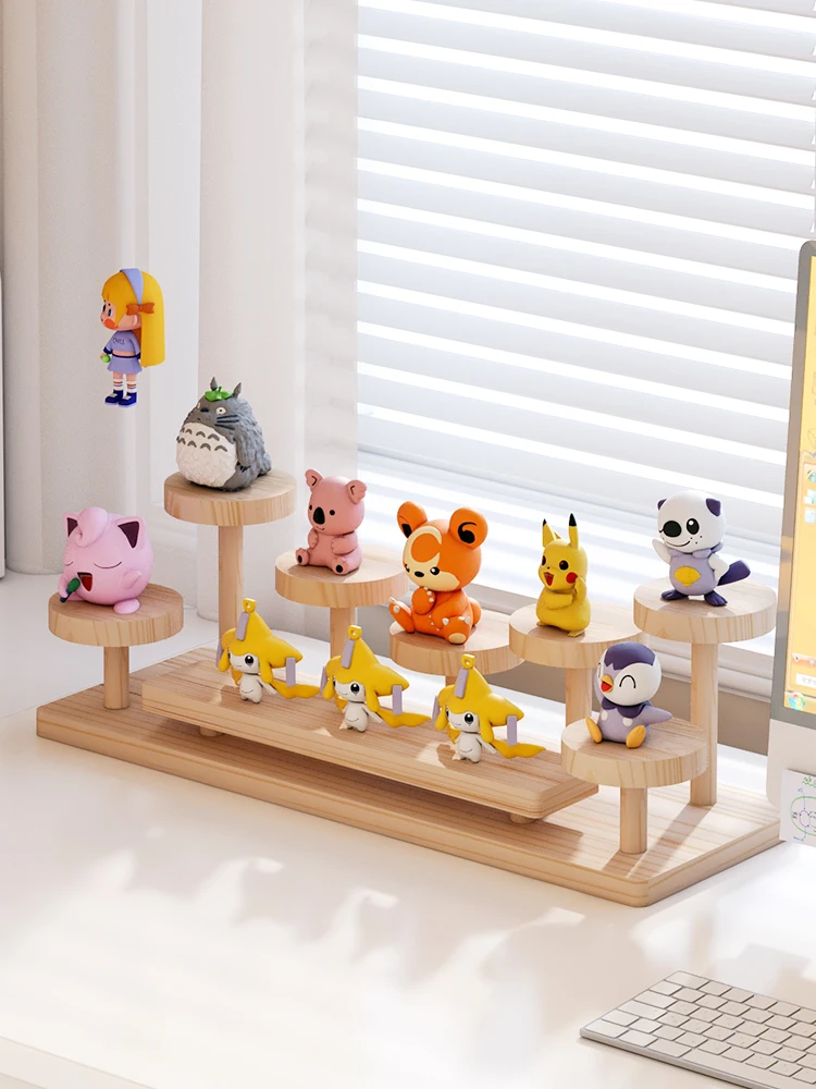 

Wooden Display Stand Wood Cupcake Stands for Display Craft Funko Action Figures,Table Display Stand for Vendors Wood Riser