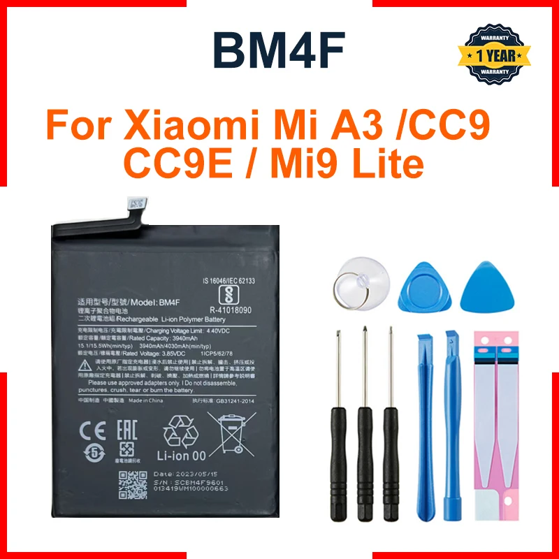 Xiao mi  BM4F 4030mAh Battery For Xiaomi Mi A3 CC9 CC9e Mi 9 Lite High Quality Phone Replacement Batteries