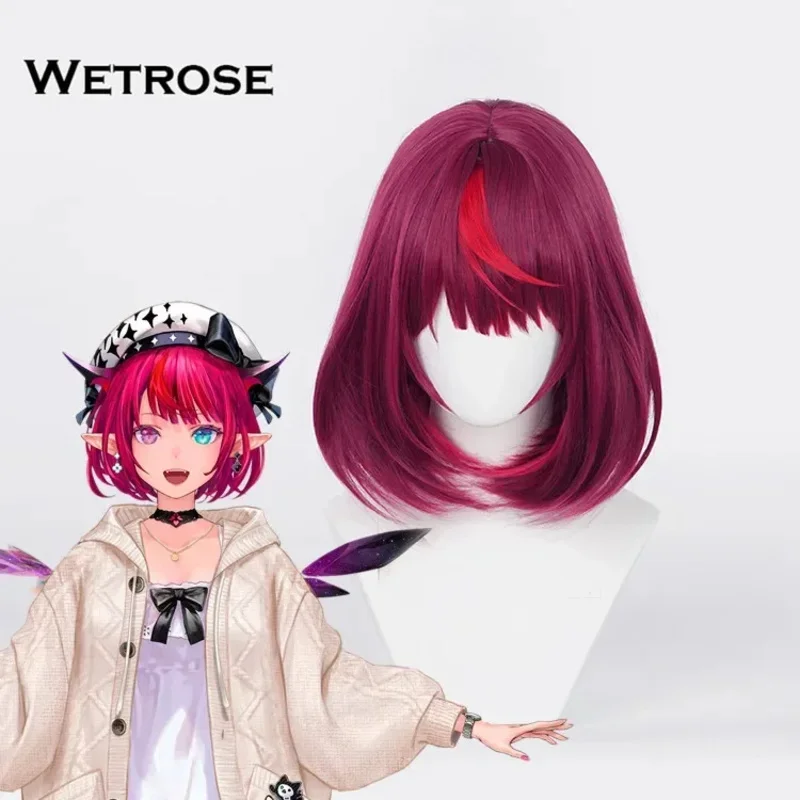 ZA01 【Wetrose】Auf Lager IRyS Cosplay Perücke 2023 Neues Outfit Hololive Hope EN Holo Vtuber SeisoRyS Roter kurzer Bob Haarschnitt StilZa0@