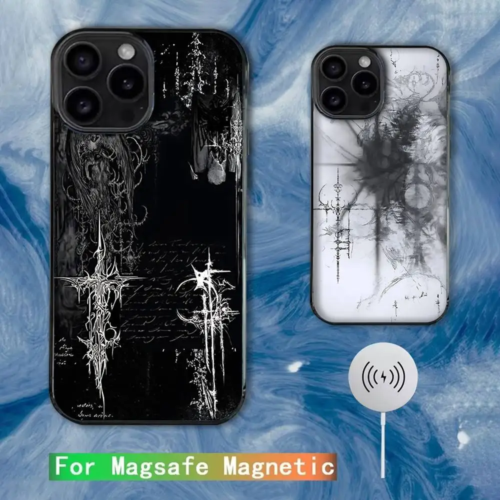 

Gothic Cyber Sigil Cross Phone Case For iPhone 16e,16,15,14,13,12,11,Plus,Pro,Max,Mini Magsafe Magnetic Wireless Charging