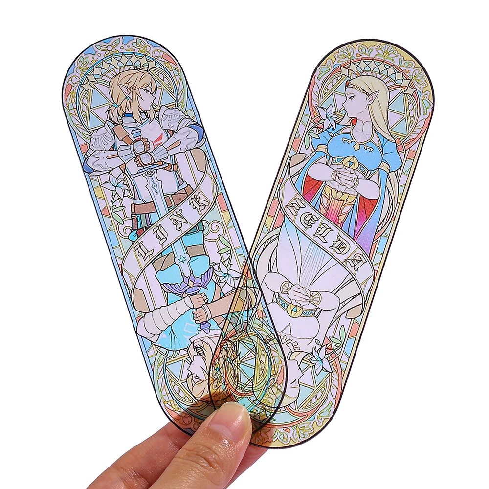 Fantasy Card Zelda Acrylic Bookmark, Cool Cartoon Anime Bookmark Suitable for Students, Women, Men, Book Enthusiasts,