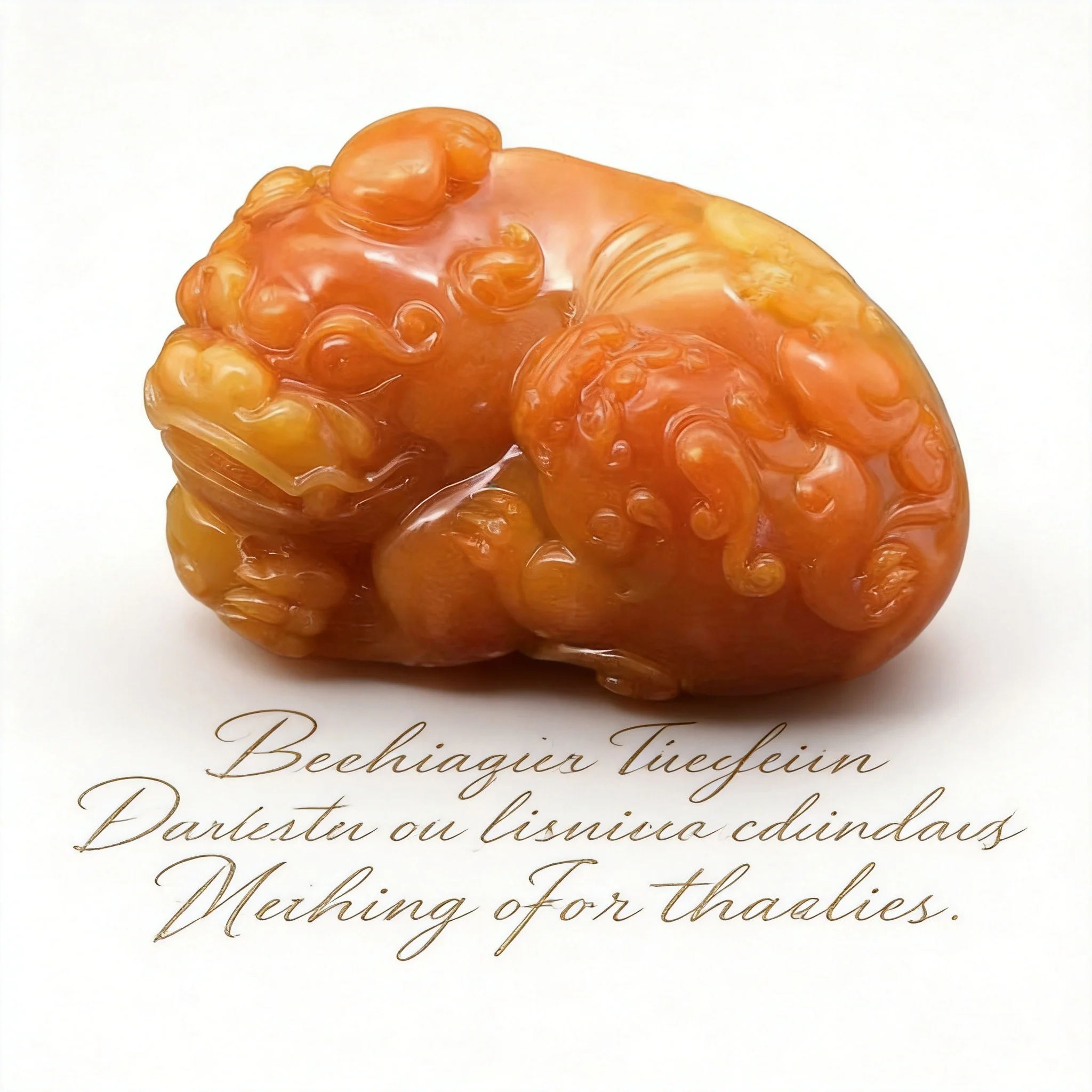 Exquisite Carved Chinese Feng Shui Lucky Mother Son Pixiu Handheld Ornament Imitation Shoushan Stone Yellow Dragon Jade Attract