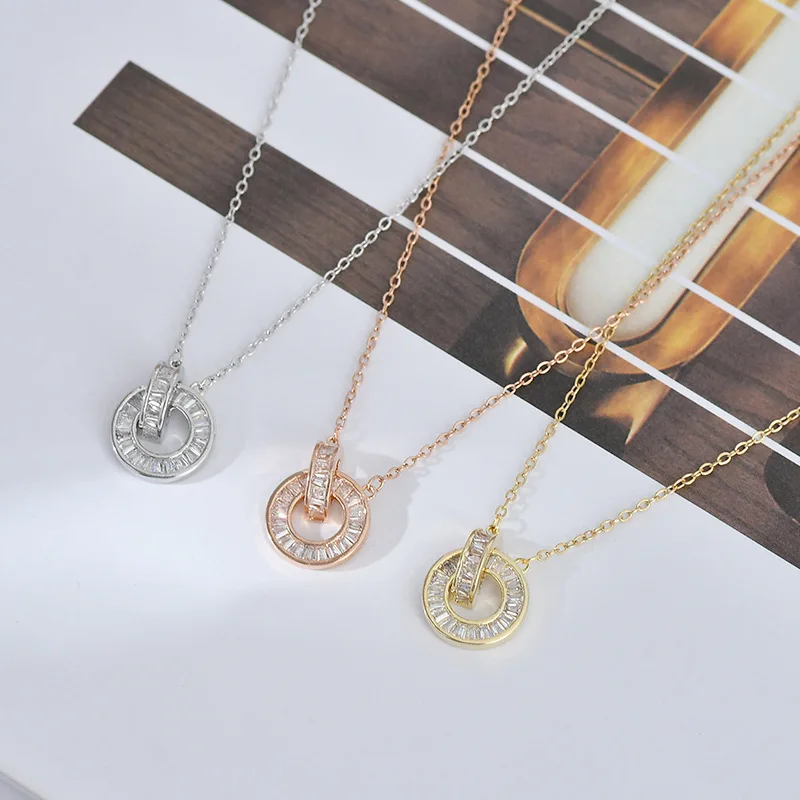 

New 925 Sterling Silver Geometric Shape Necklace Simple Charm Woman Pendant Personality Choker Birthday Gift Exquisite Jewelry